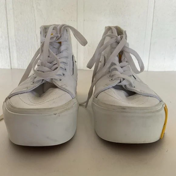 Vans Sk8 Hi Top Tapered Stackform OSF sneakers white with yellow daisy size 7 - Picture 7 of 16